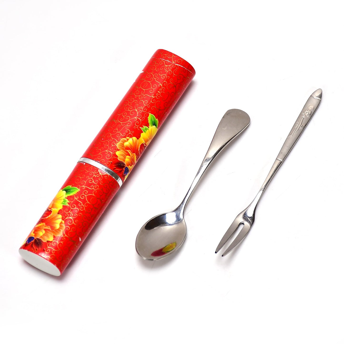 7071 Stainless Steel Table Spoon & Fork With Attractive Cover ( 1 pcs )