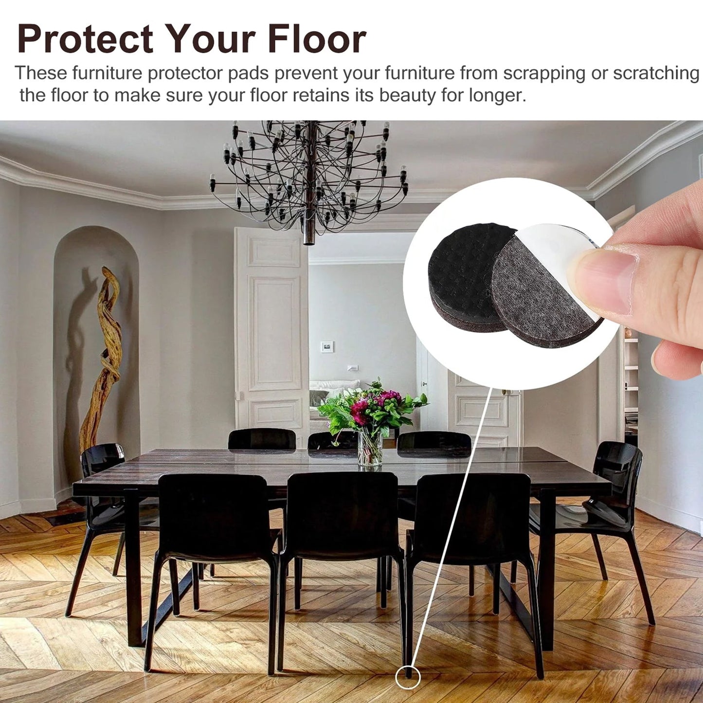 9077 Non Slip Furniture Pads Best Self Adhesive Rubber Feet Furniture Feet Pad Ideal Non Skid Furniture Pad Floor Protectors