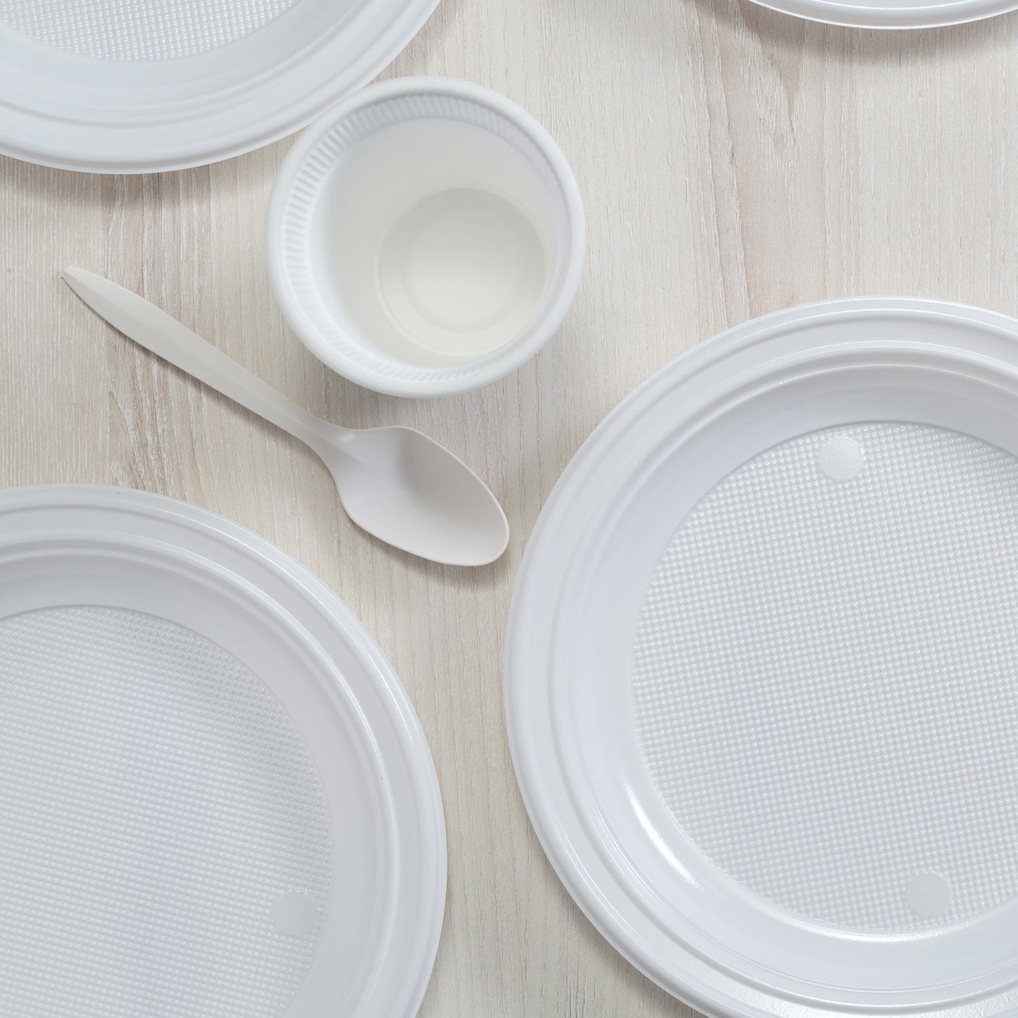7104 White Spoon Plastic For Home & Restaurant Use ( 3 Pcs )