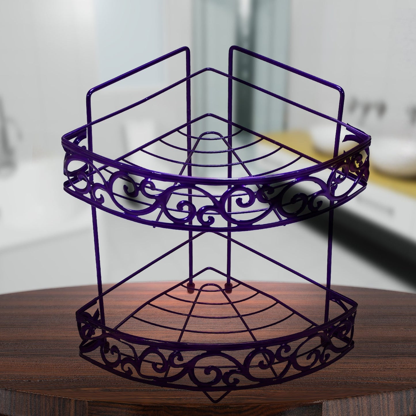5164 Steel Corner Rack High Quality 32cm Rack For Home & Bathroom Use
