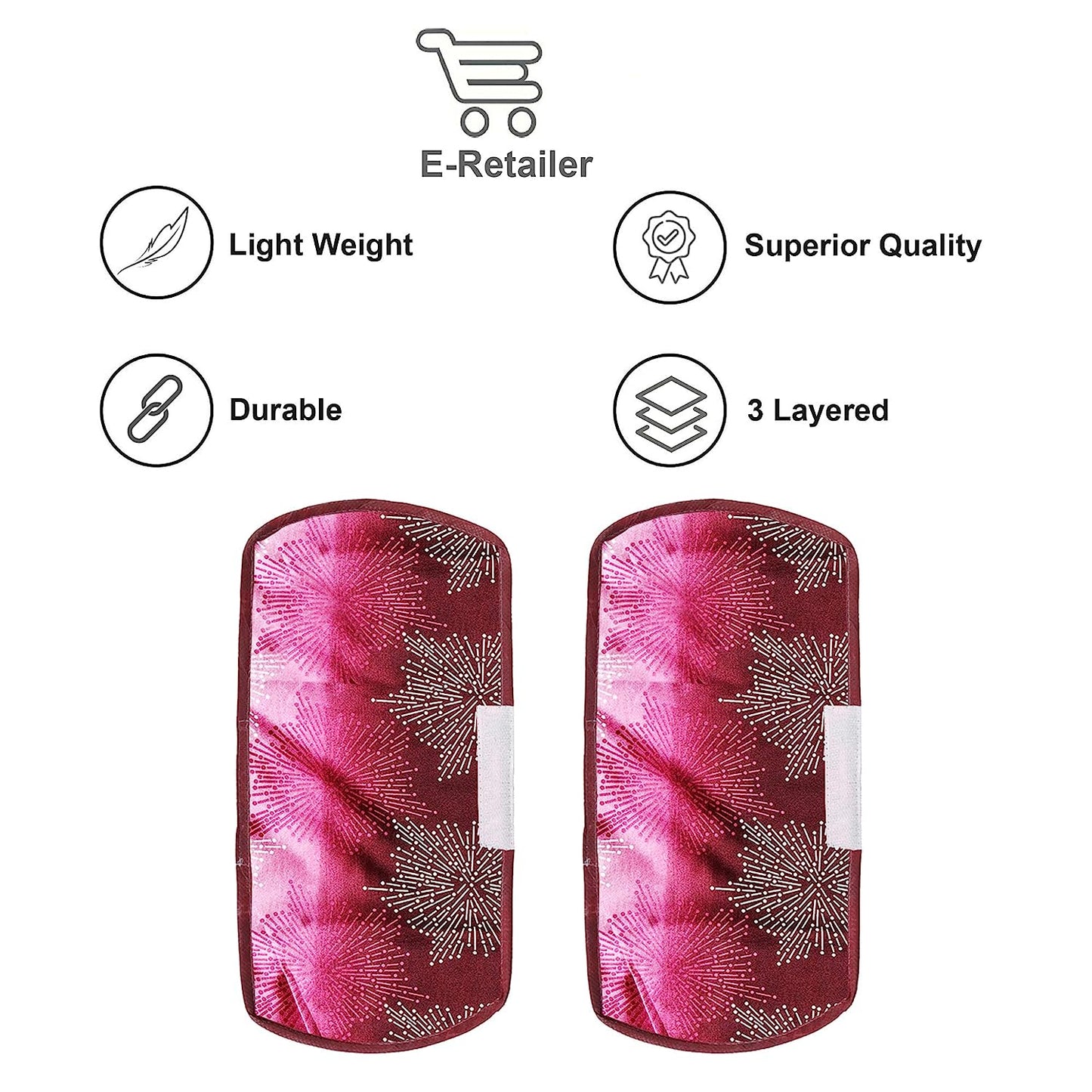 4928 Fridge Cover Handle Cover Polyester High Material Cover For All Fridge Handle Use ( Set Of 2 Pcs ) Multi Design