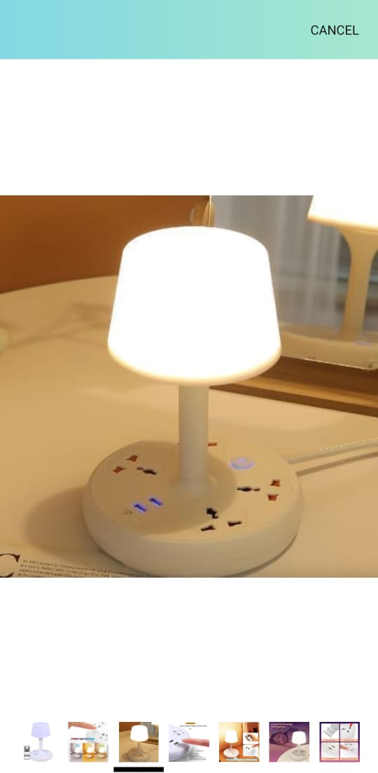 MORADIYA FRESH (LABEL) 7 in 1 Bedside Table USB Plug in Small Table Lamp with Phone Holder, Extension Outlet Portsm Mobile Chargers, Creative Desktop USB Socket Eye Protection Desk Lamp 60% off