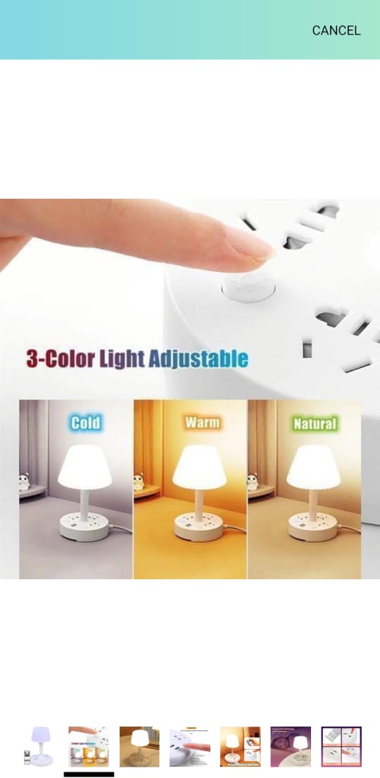 MORADIYA FRESH (LABEL) 7 in 1 Bedside Table USB Plug in Small Table Lamp with Phone Holder, Extension Outlet Portsm Mobile Chargers, Creative Desktop USB Socket Eye Protection Desk Lamp 60% off