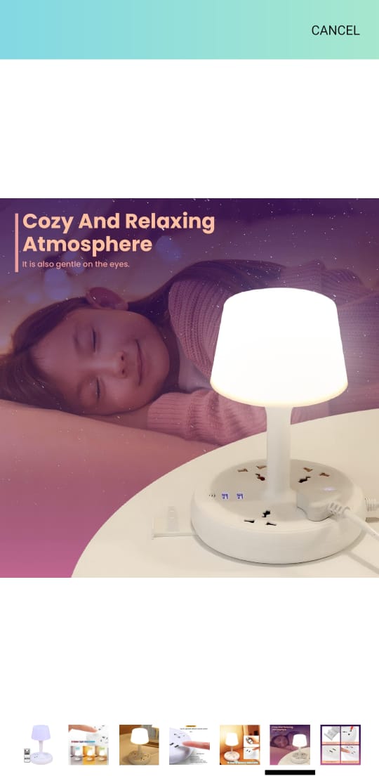 MORADIYA FRESH (LABEL) 7 in 1 Bedside Table USB Plug in Small Table Lamp with Phone Holder, Extension Outlet Portsm Mobile Chargers, Creative Desktop USB Socket Eye Protection Desk Lamp 60% off