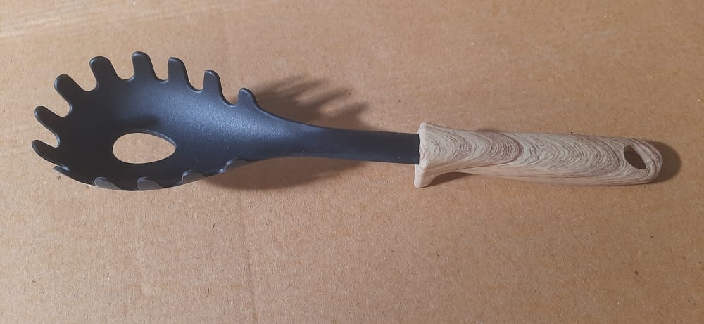 0181 HEAT-RESISTANT PASTA SERVER WITH WOODEN HANDLE | SPAGHETTI SERVER 