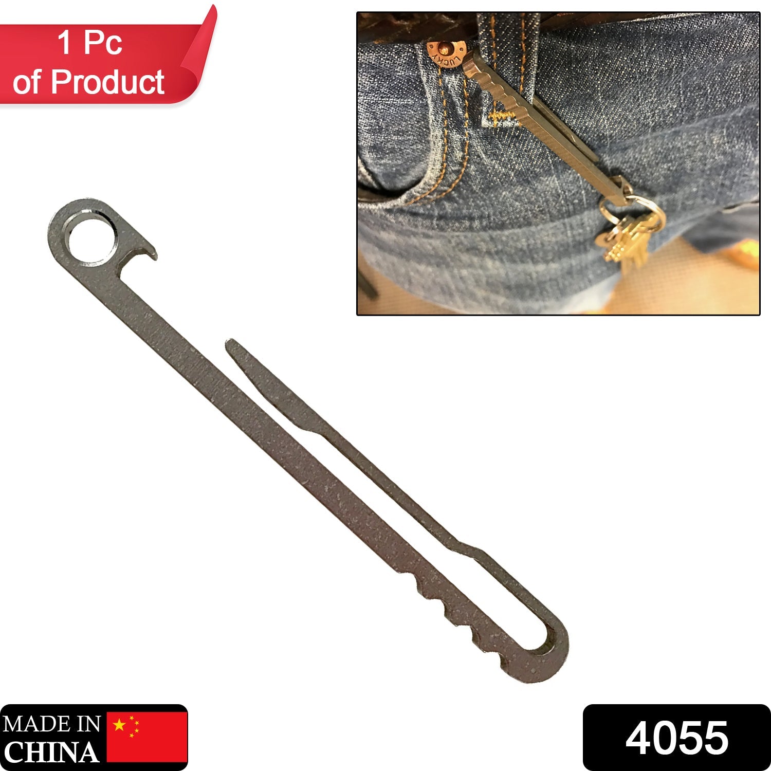4055 Pocket Clip Anti‑Damage for Hanging Keys for Hanging Flashlights ( 1 pcs ) 