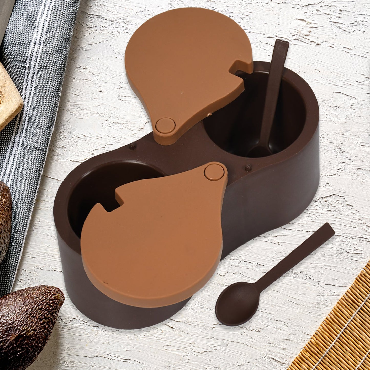 0085 Dinning Stand Stylish Multipurpose Dry Fruit Box, Candy Box, Achar Box, Traditional Box Set & 2 Spoon 