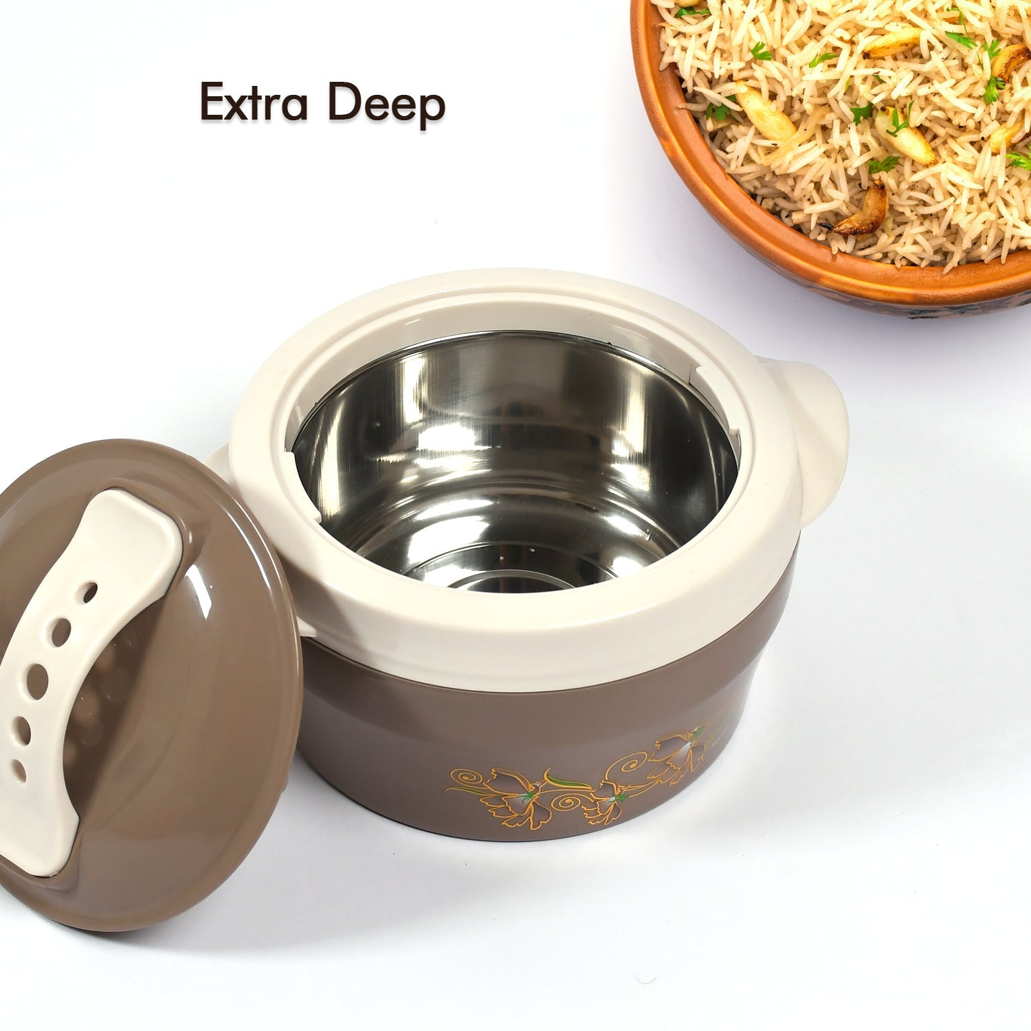 5275 PLAZA INSULATED HOT POT INNER STAINLESS STEEL CASSEROLE WITH LID ( 800 ML ) 