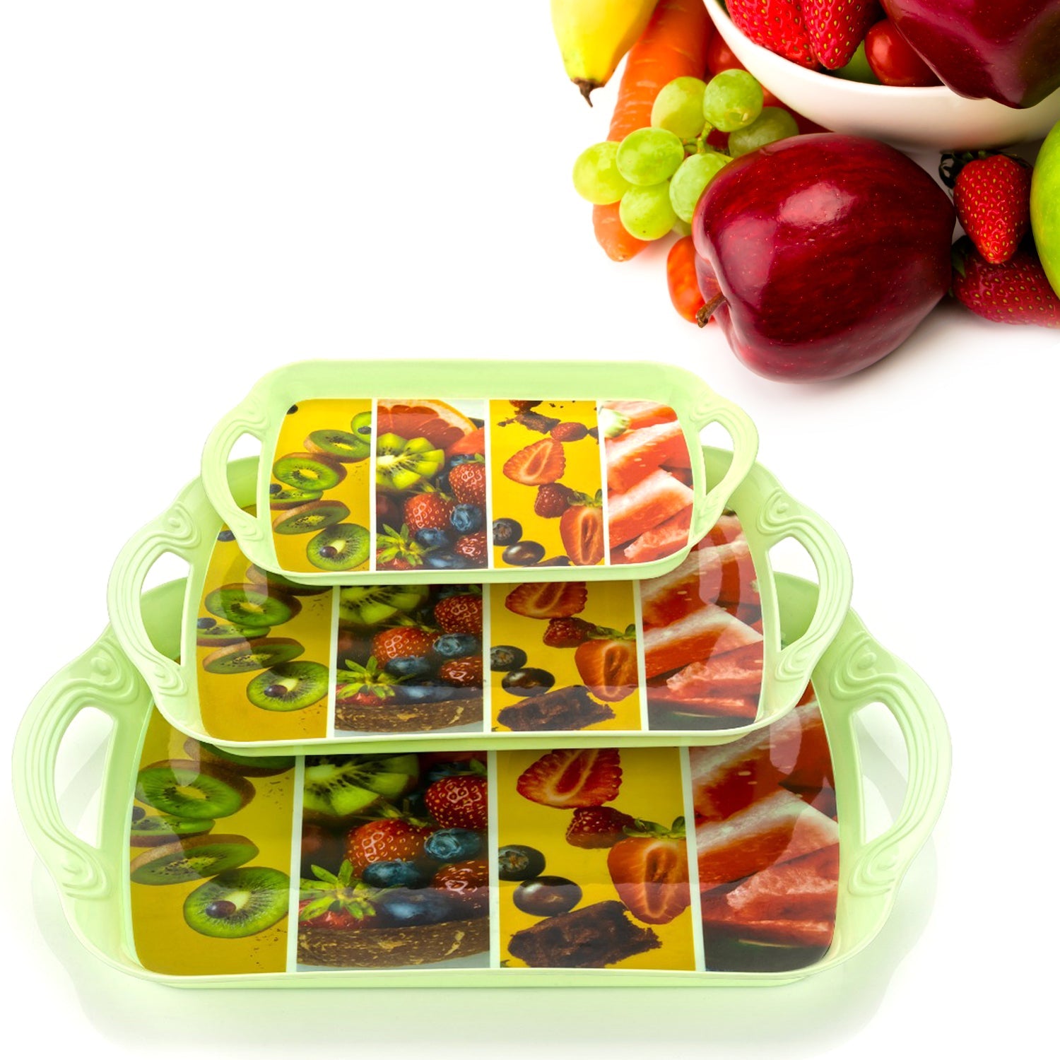 5211 Serving Tray Set 3 pcs  Different Size For Kitchen & Office Use 