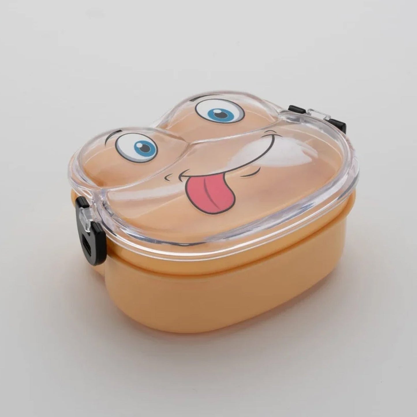 Double Layer Lunch Box in Froggy Shape with Included Spoon