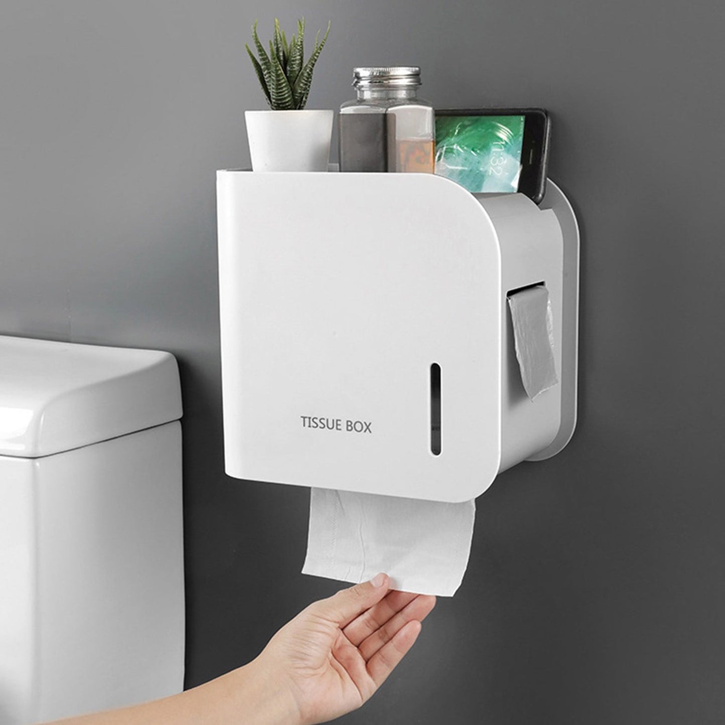4071 Toilet Paper Holder Home Storage Rack Bathroom Foldable Hanger Tissue Box Shelf Wall Mounted Paper Holder 