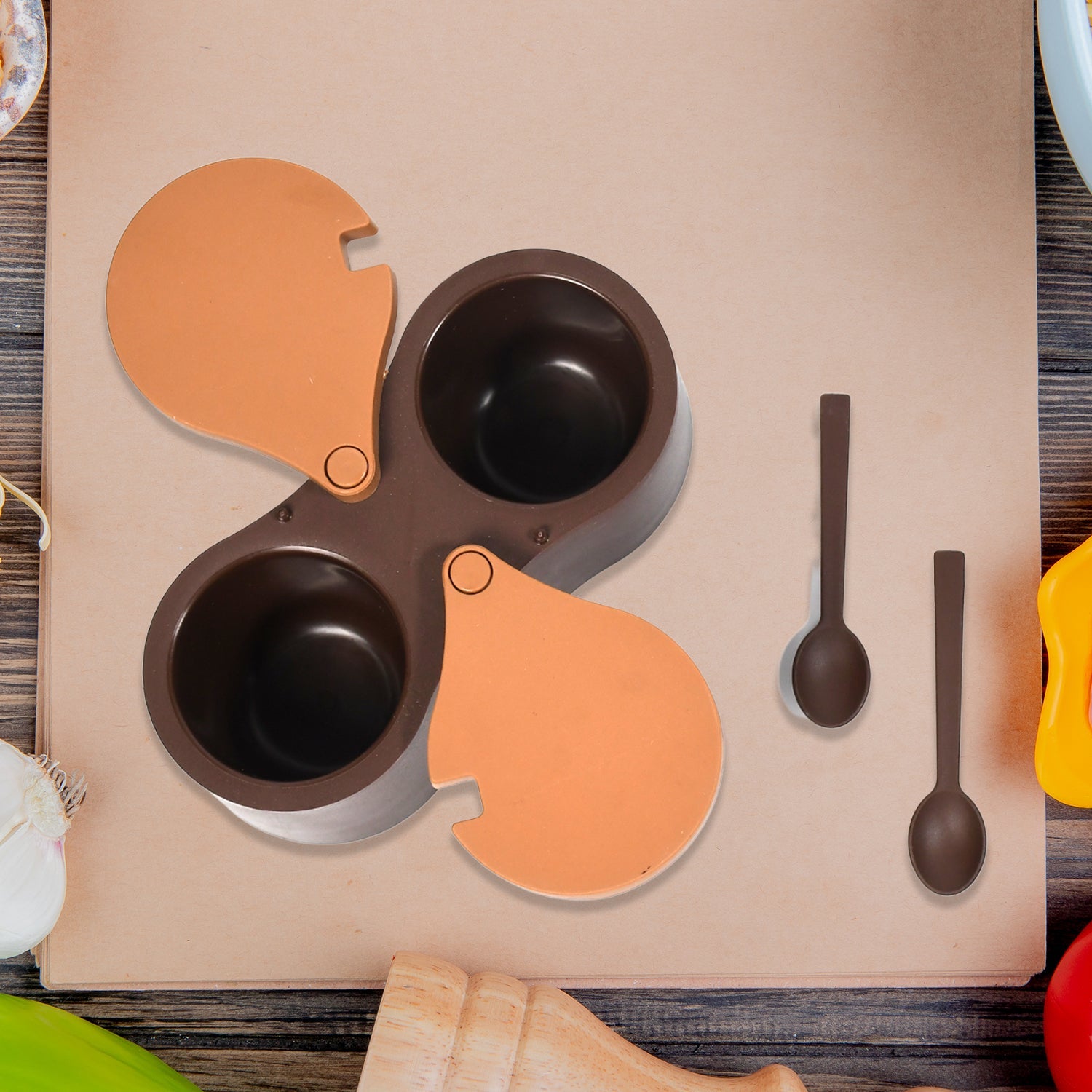 0085 Dinning Stand Stylish Multipurpose Dry Fruit Box, Candy Box, Achar Box, Traditional Box Set & 2 Spoon 