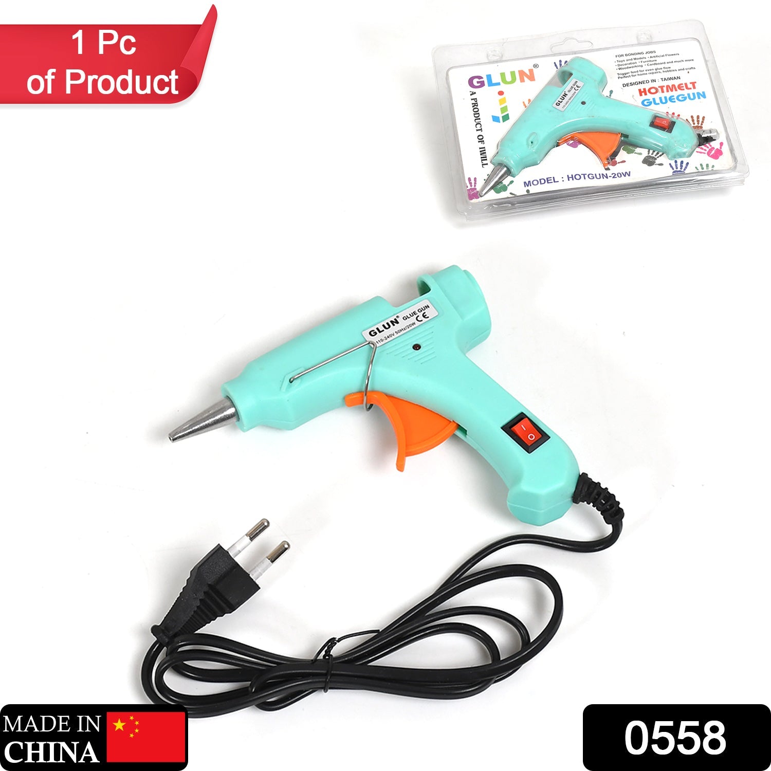 0558 Plastic 20 Watt Hot Melt Glue Gun 