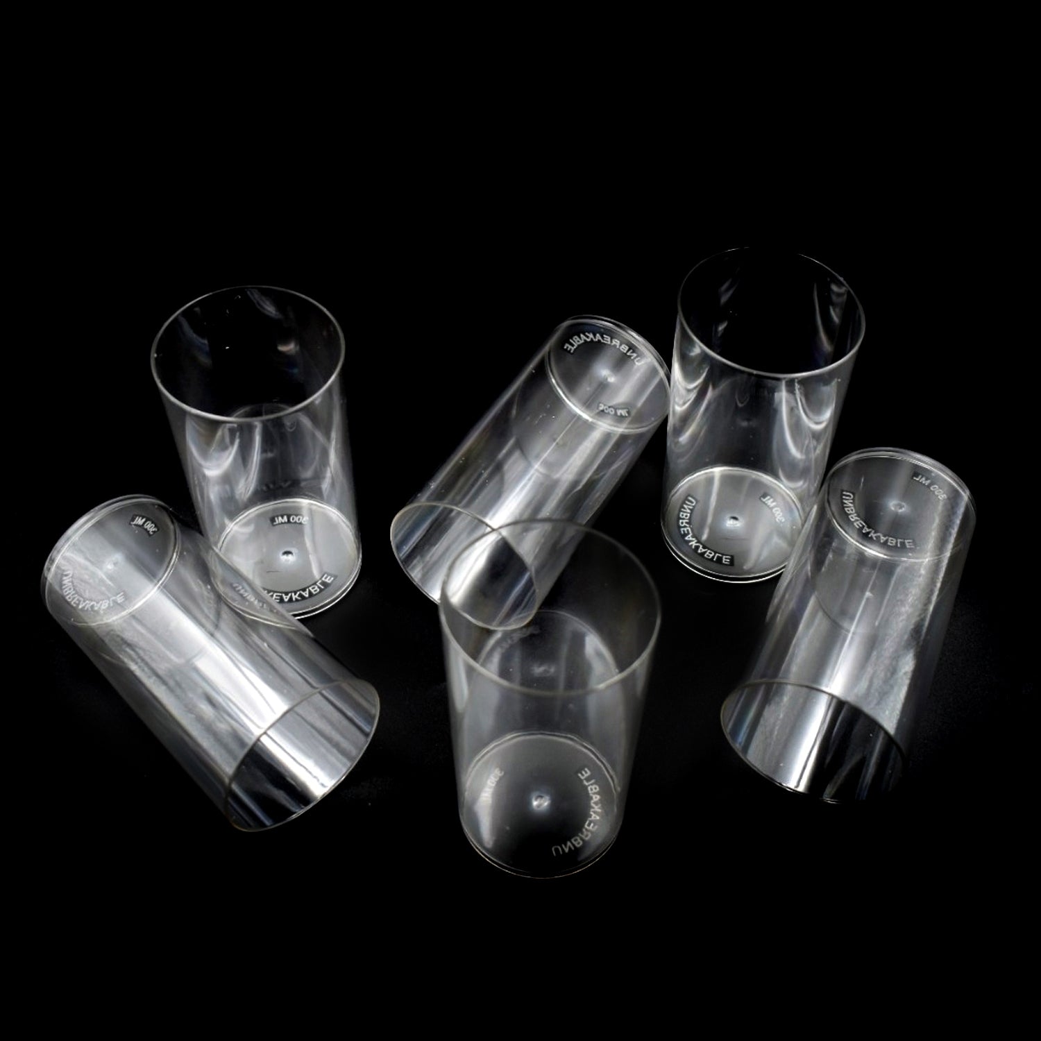 2027A 6 Pcs Large Plastic Glass 300Ml used in all kinds of kitchen and official purposes for drinking water and beverages etc. 