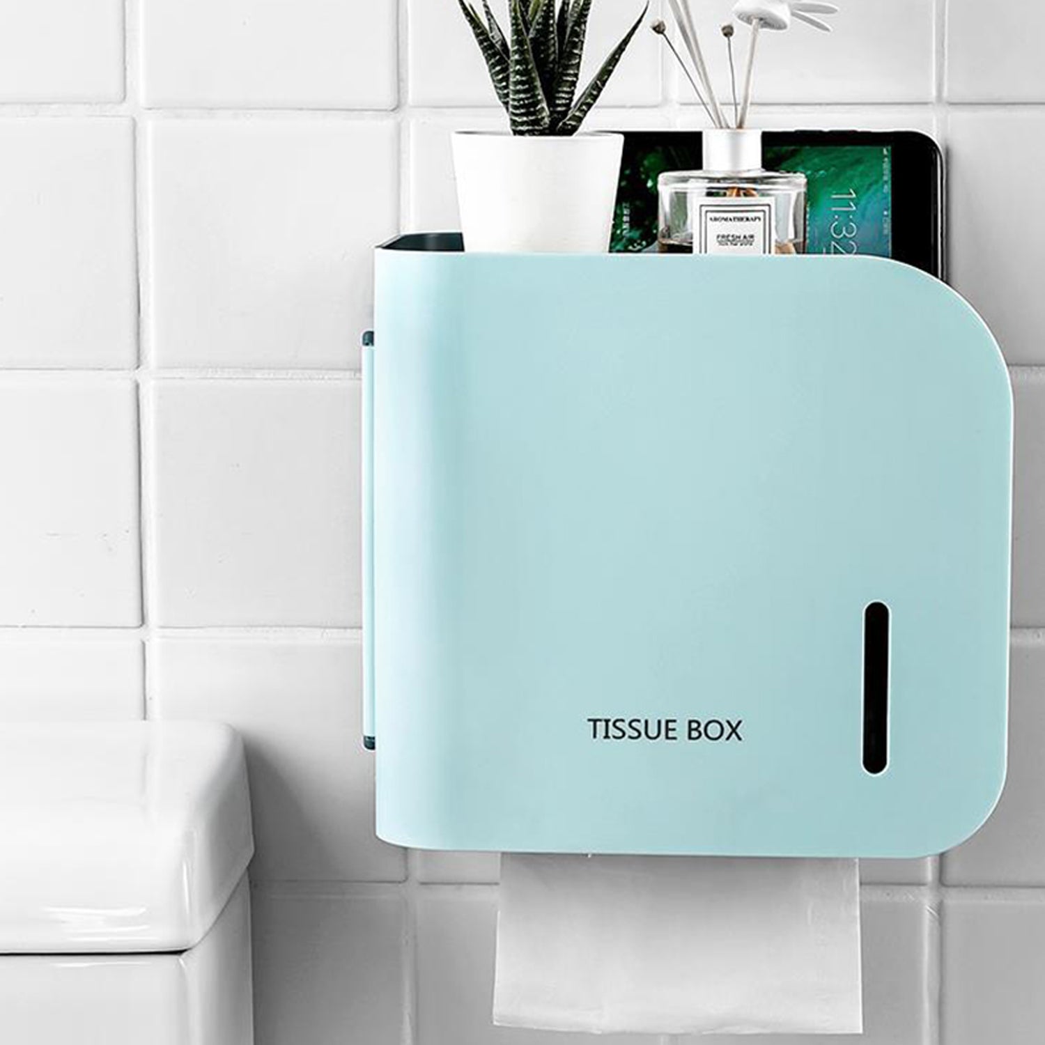 4071 Toilet Paper Holder Home Storage Rack Bathroom Foldable Hanger Tissue Box Shelf Wall Mounted Paper Holder 