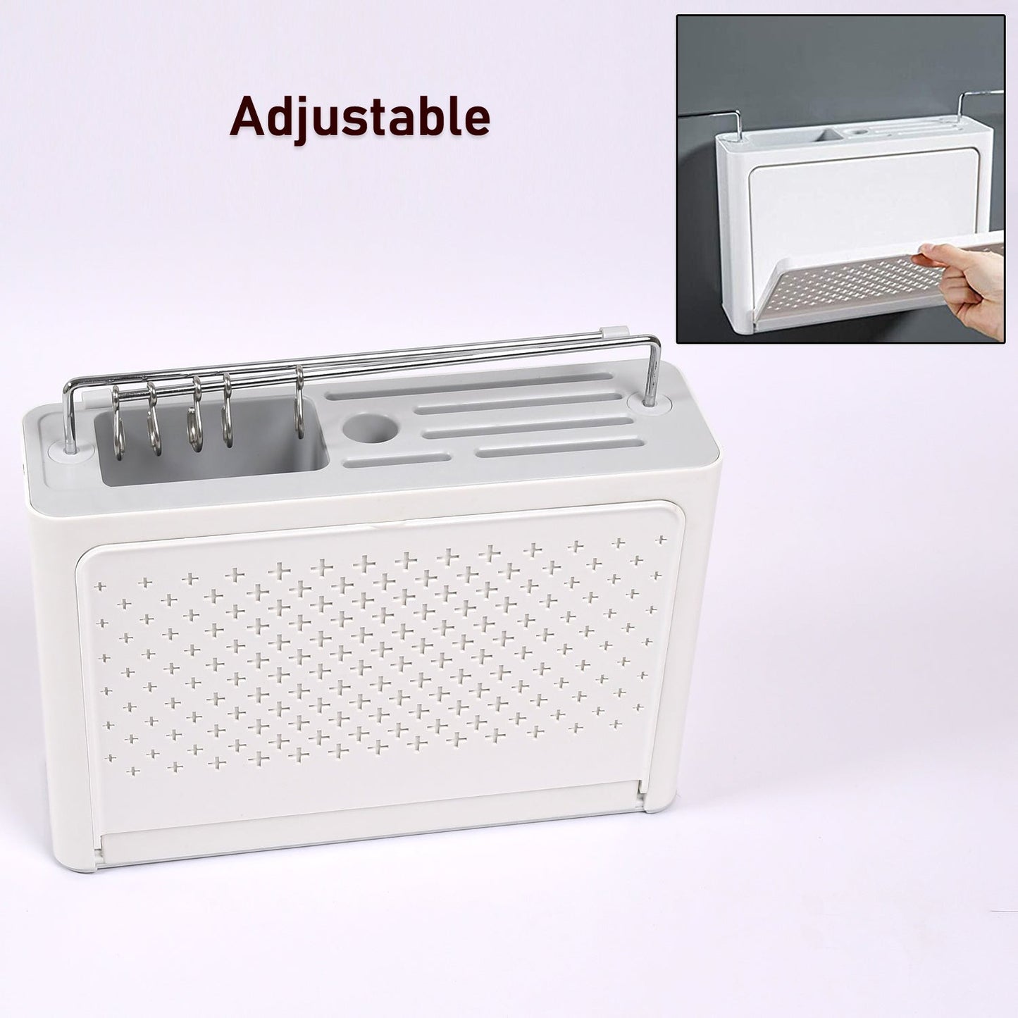 5250 Multi Purpose Wall Hanging Kitchen Storage Rack Modern Kitchen Utensil Knife Organizer With Drainer 
