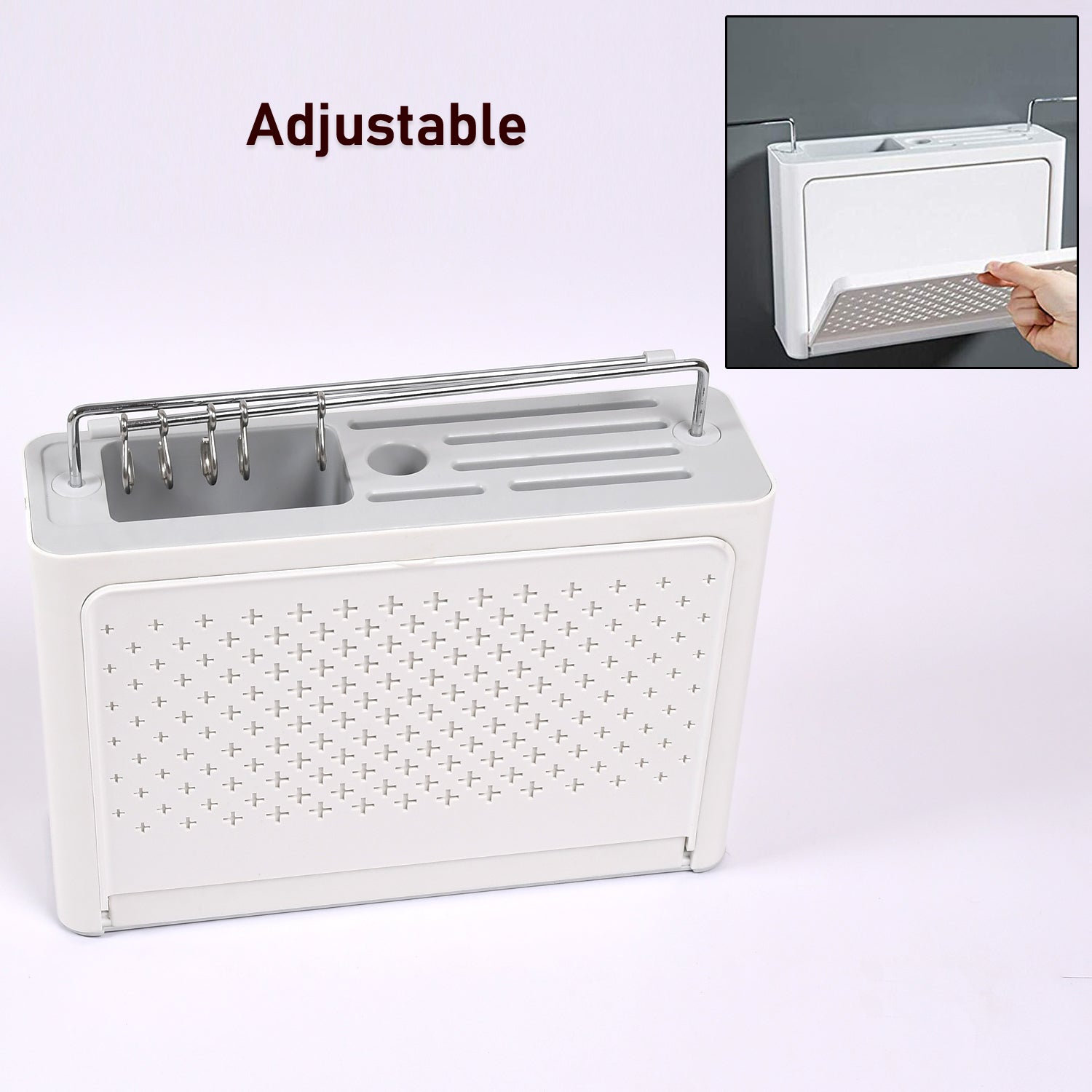 5250 Multi Purpose Wall Hanging Kitchen Storage Rack Modern Kitchen Utensil Knife Organizer With Drainer 