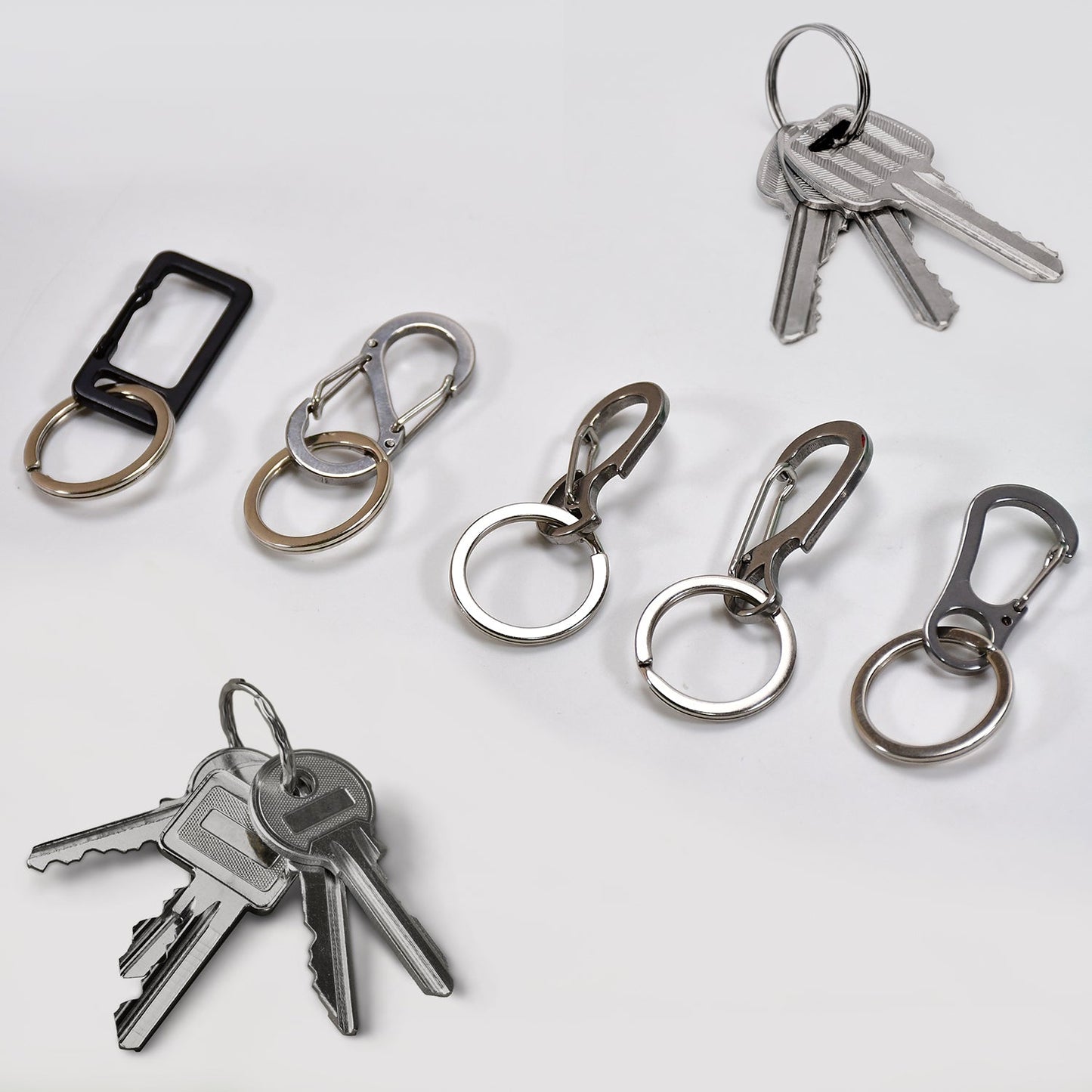 4048 Small Steel Key Ring Clip, Car Keychain Clip Key Ring Hook Keychain Holder Key Finder For Bikes Car Keychains Keychain Business Gift for Men and Women 