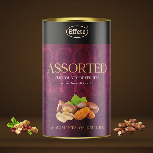 7808 Assorted Chocolate Dryfruits - Almonds, Peanut & Butterscotch (96 Grams) 