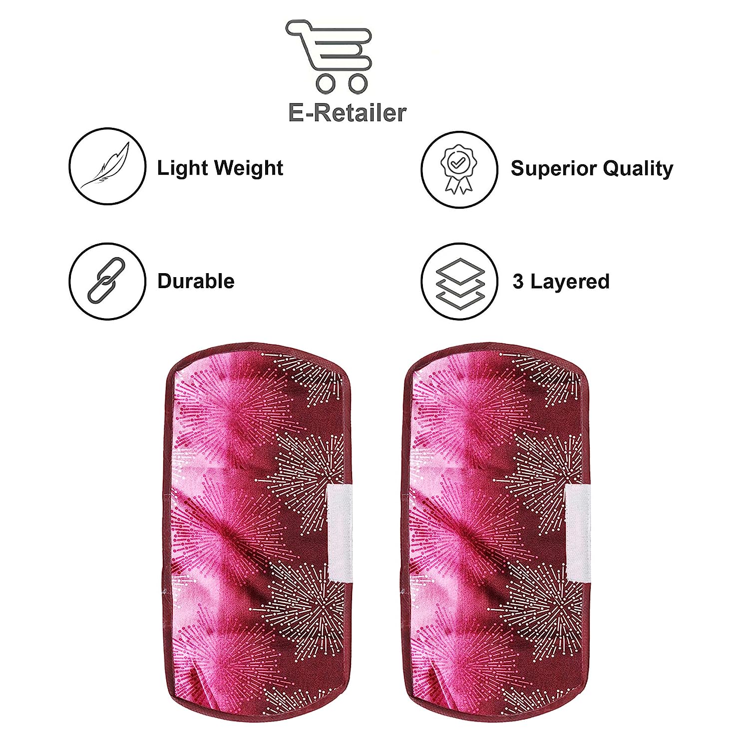 4928  Fridge Cover Handle Cover Polyester High Material Cover For All Fridge Handle Use ( Set Of 2 Pcs ) Multi Design 