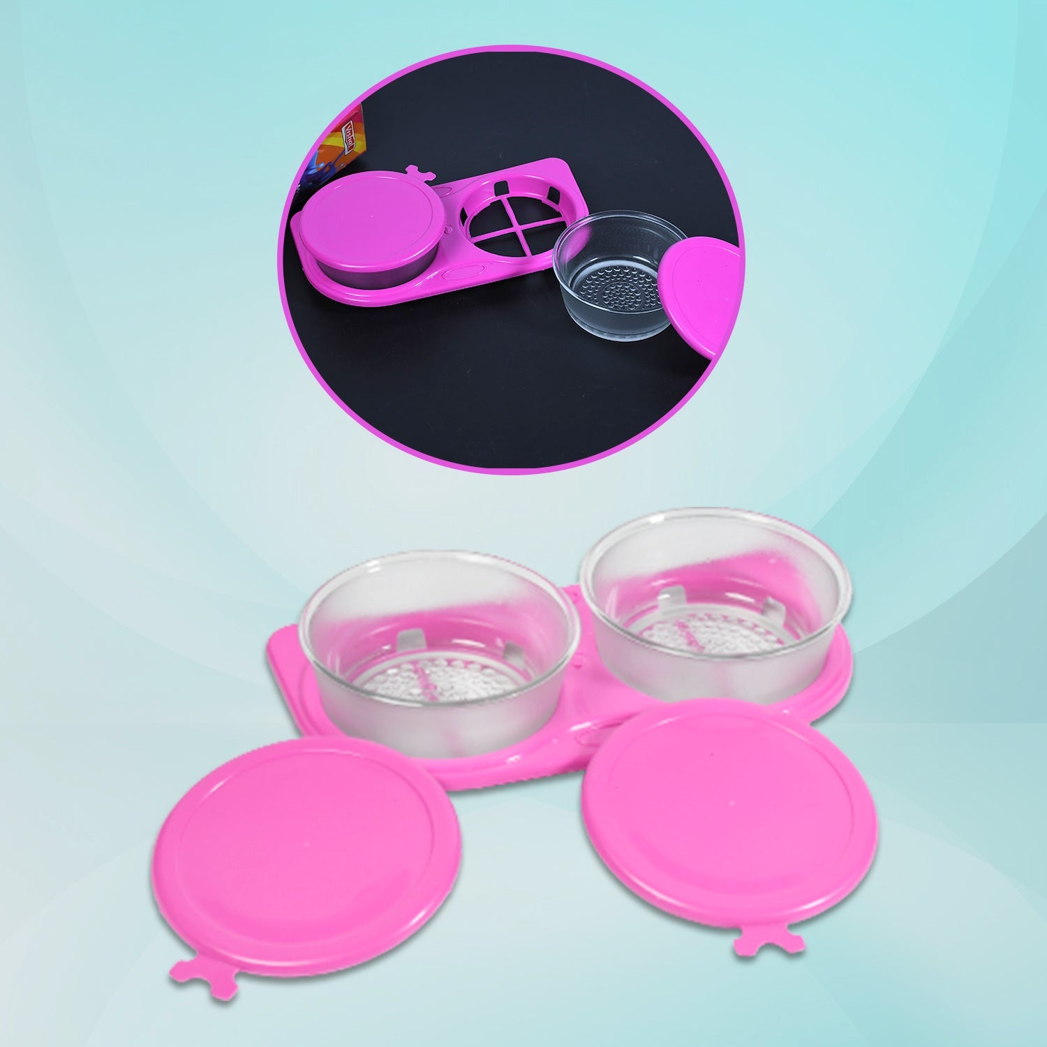 5288 Crackle Jar With Tray Classic Design Serving Tray & Jar For Home & Kitchen Use 