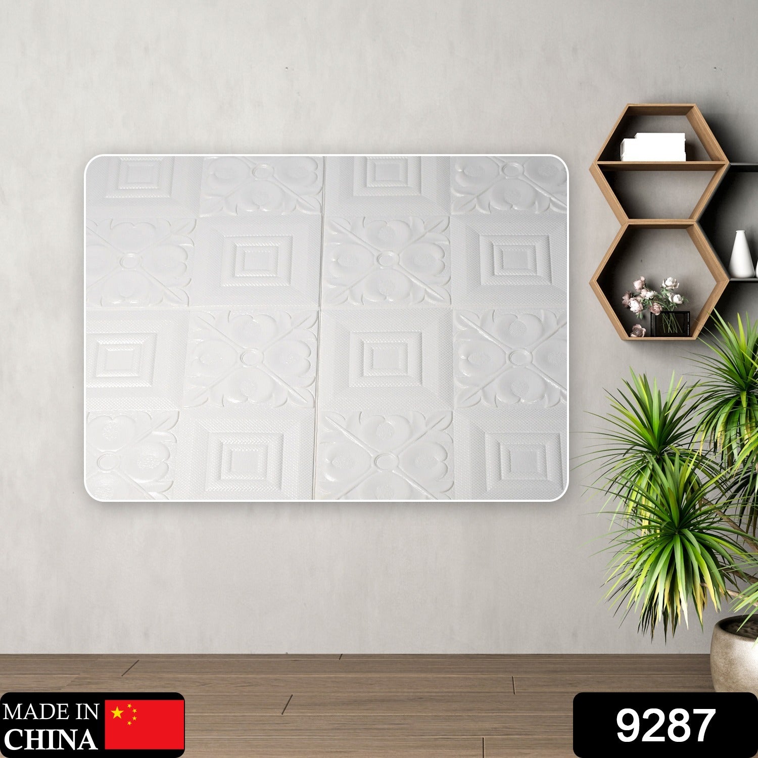 9287 Design Wallpaper 3D Foam Wallpaper Sticker Panels I Ceiling Wallpaper For Living Room Bedroom I Furniture, Door I Foam Tiles (white Color) 